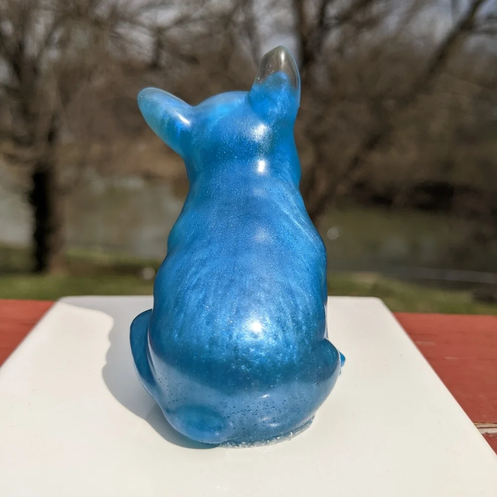 Blue Frenchie Bulldog Handmade Resin Art Cute OOAK Dog Dogs Pet - Picture 7 of 10